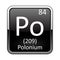 The periodic table element Polonium. Vector illustration