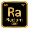 Periodic table element radium icon.