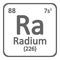 Periodic table element radium icon.