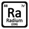 Periodic table element radium icon.