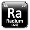 Periodic table element radium icon.