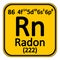 Periodic table element radon icon.