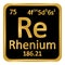 Periodic table element rhenium icon.