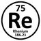 Periodic table element rhenium icon