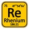 Periodic table element rhenium icon.