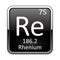 The periodic table element Rhenium. Vector illustration
