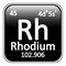 Periodic table element rhodium icon.