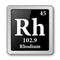 The periodic table element Rhodium. Vector illustration
