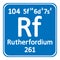 Periodic table element rutherfordium icon.