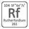 Periodic table element rutherfordium icon.