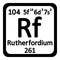 Periodic table element rutherfordium icon.