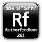 Periodic table element rutherfordium icon.