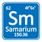 Periodic table element samarium icon.