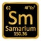 Periodic table element samarium icon.