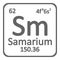 Periodic table element samarium icon.