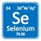 Periodic table element selenium icon.