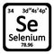 Periodic table element selenium icon.