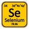 Periodic table element selenium icon.