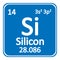 Periodic table element silicon icon.