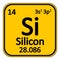 Periodic table element silicon icon.