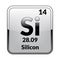 The periodic table element Silicon.Vector.