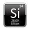 The periodic table element Silicon. Vector illustration