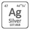 Periodic table element silver icon.