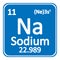 Periodic table element sodium icon.