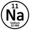 Periodic table element sodium icon