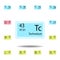 Periodic table element technetium color icon. Set of chemical sign color icon. Signs and symbols collection icon for websites, web