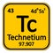 Periodic table element technetium icon.