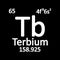 Periodic table element terbium icon.