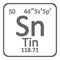 Periodic table element tin icon.