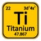 Periodic table element titanium icon.