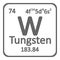 Periodic table element tungsten icon.