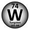 Periodic table element tungsten icon