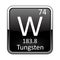 The periodic table element Tungsten. Vector illustration