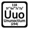 Periodic table element ununoctium icon.