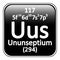 Periodic table element ununseptium icon.