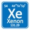 Periodic table element xenon icon.