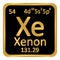 Periodic table element xenon icon.