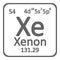 Periodic table element xenon icon.