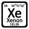 Periodic table element xenon icon.