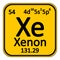 Periodic table element xenon icon.