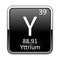 The periodic table element Yttrium. Vector illustration