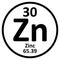 Periodic table element zinc icon