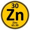 Periodic table element zinc icon