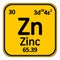 Periodic table element zinc icon.