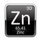 The periodic table element Zinc. Vector illustration