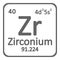 Periodic table element zirconium icon.